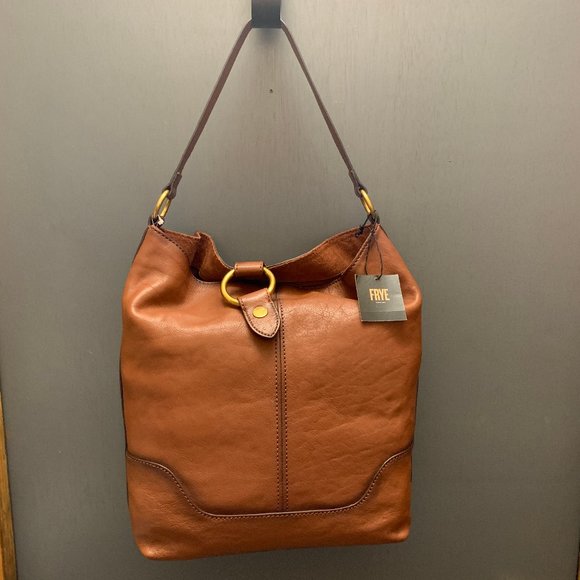 Frye Handbags - FRYE Leather Ring Hobo Purse Bag in Cognac NEW